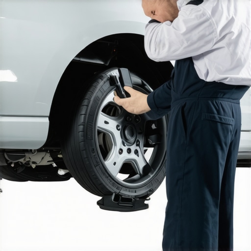 Expert Brake System Inspection in 2024 Mechanic inspecting brake components with diagnostic tools in a professional auto repair shop