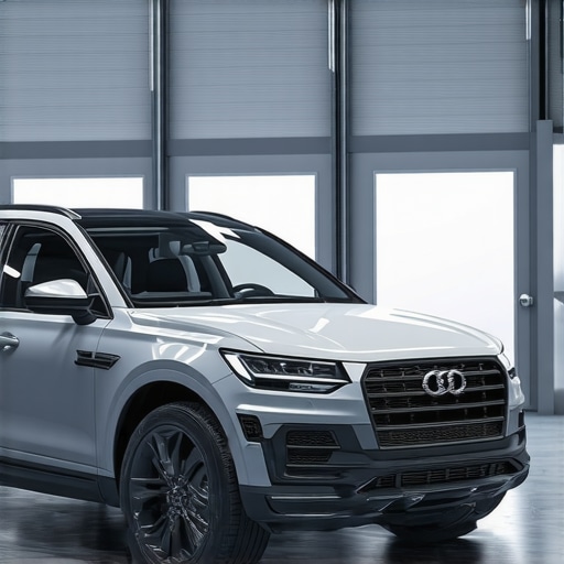 Technicians working with advanced materials and smart sensors in an auto repair shop