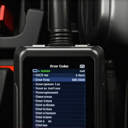 Automotive technician scanning a hybrid vehicle with a diagnostic tool to read engine trouble codes.