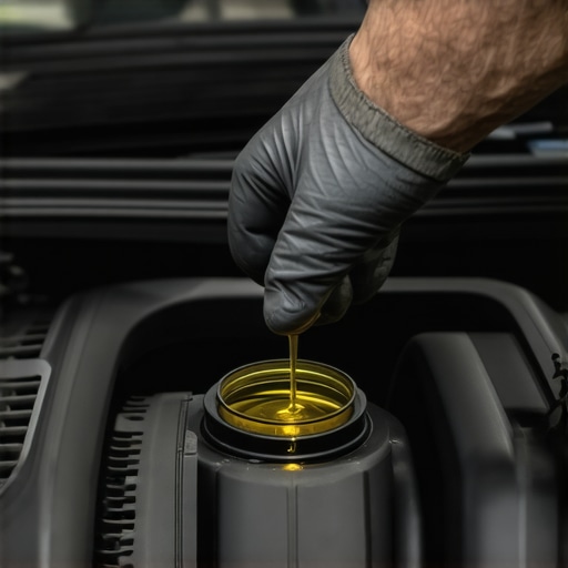 Mechanic checking transmission fluid level in vehicle