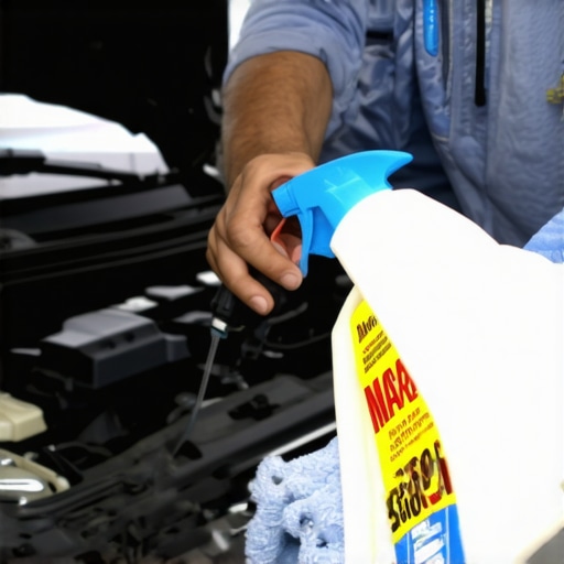 Cleaning a car's MAF sensor Car technician cleaning the mass air flow sensor during maintenance.