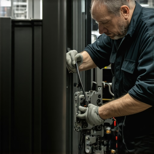 Mechanic inspecting electrical wiring in a car's brake system for corrosion and damage.