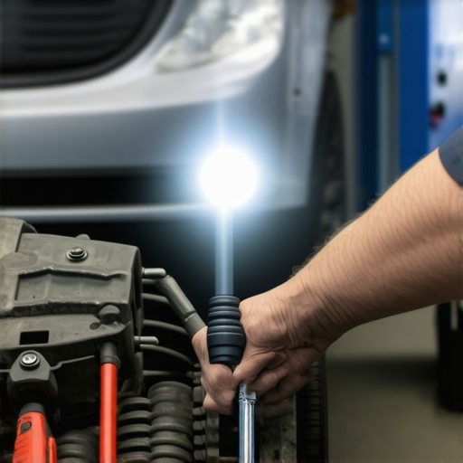 Inspecting Power Steering System Mechanic checking power steering hoses and fluid level during car repair
