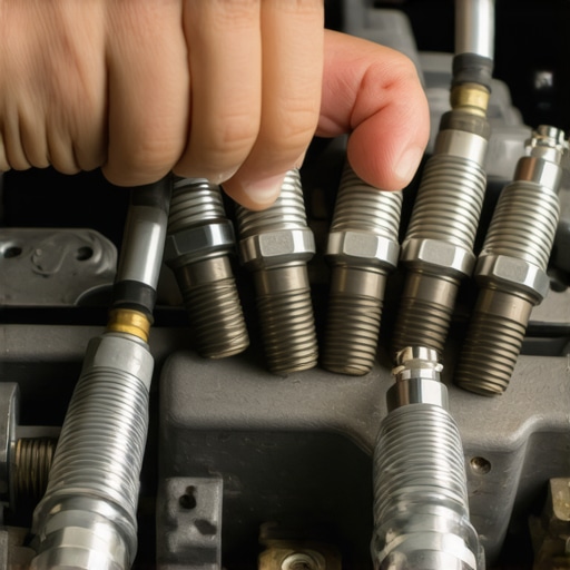 Mechanic checking spark plugs and ignition coils in car engine