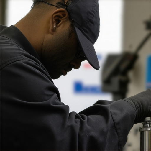 A technician performing a smooth spray paint application with a spray gun in a controlled environment.