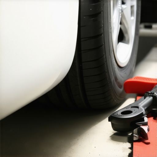 Tools and new clips used to realign a car bumper during repair