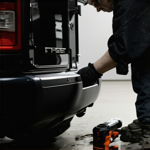 Person examining the rubber seal of a car trunk for damage and gaps.