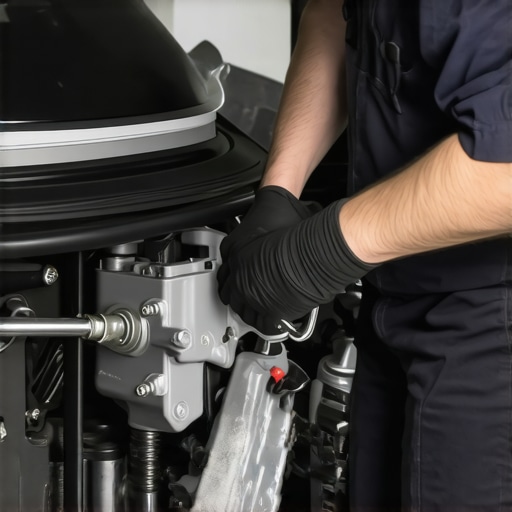 Mechanic checking the fuel pump mounting brackets to reduce noise