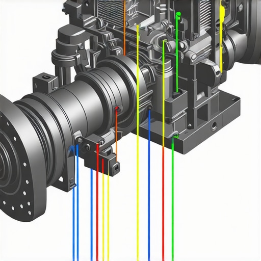 An illustrative diagram showing internal transmission components and pathways