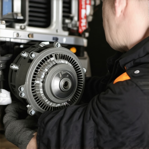 A technician working under the dashboard to replace the blower motor during repair