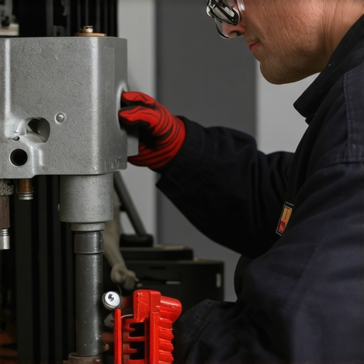 Mechanic checking transmission linkage in a garage