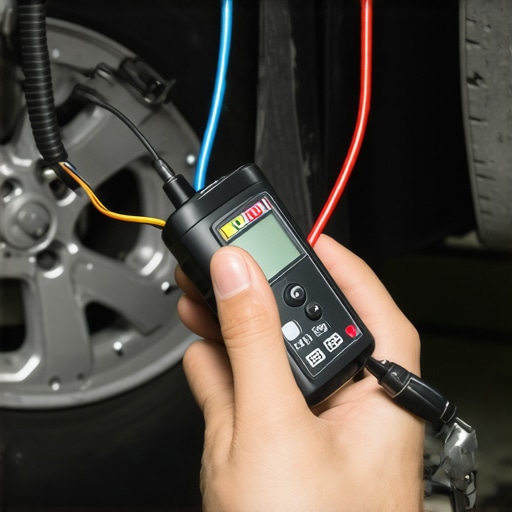 Electronic chassis ear sensors clipped to car suspension for diagnostic testing