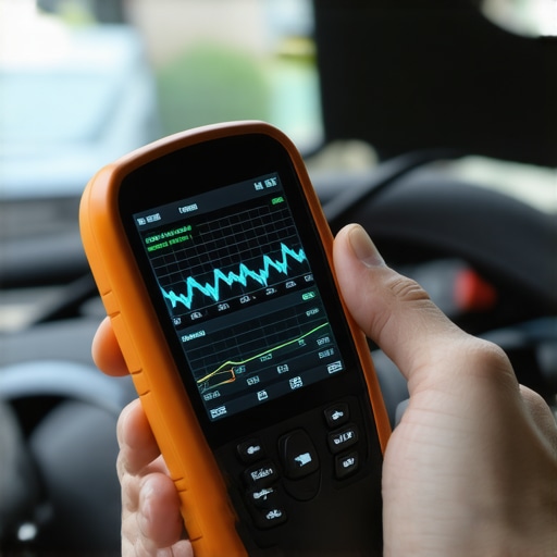Diagnostic testing for complex vehicle vibrations A mechanic using a professional diagnostic tool to identify transmission and engine issues.