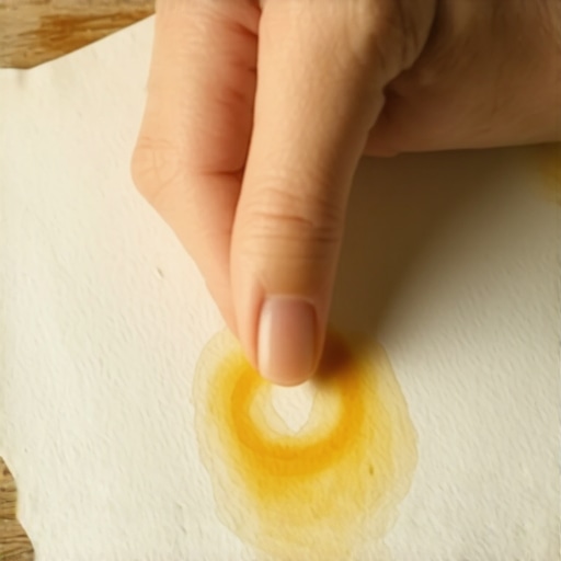 Performing an oil blotter test on a white paper towel to check synthetic oil condition