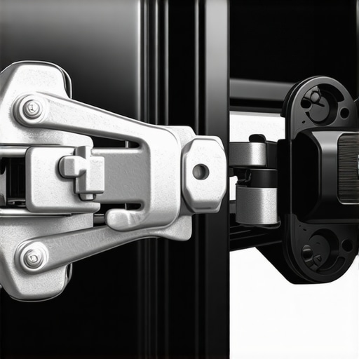Close up of a car door internal latch and rod mechanism with lubricant being applied