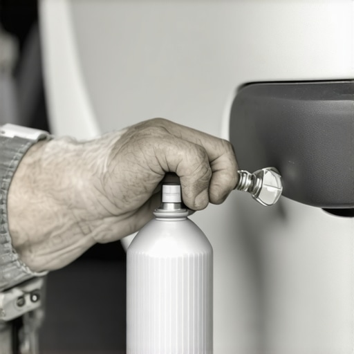 Applying silicone spray to a vehicle trunk latch for preventative maintenance