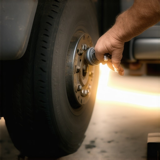 Close up of a mechanic diagnosing phantom wheel noise on a car brake assembly