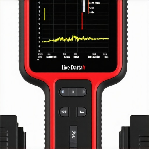 Modern Diagnostic Scan Tool for Advanced Auto Repair A mechanic using a bi-directional scan tool to check car sensor data