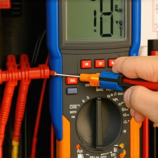 Professional voltage drop diagnostic technique Mechanic using a multimeter to test a fuse for parasitic drain without removing it.