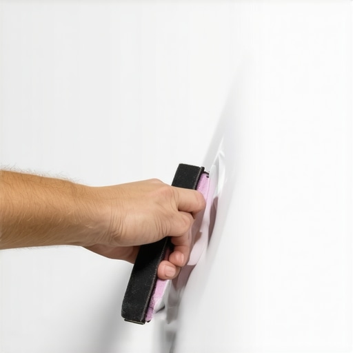 Sanding down a bumper scratch during DIY repair