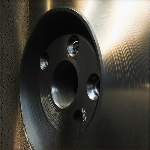 Close-up of a brake rotor with visible dark patches of uneven pad material transfer.