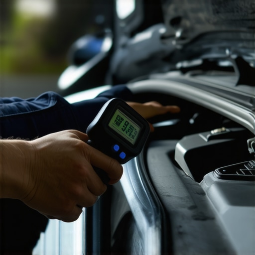 Using an Infrared Thermometer for Engine Diagnostics Infrared thermometer measuring the temperature of a car heater hose.